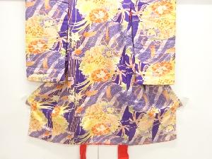 アンティーク　錦紗花薬玉模様着物